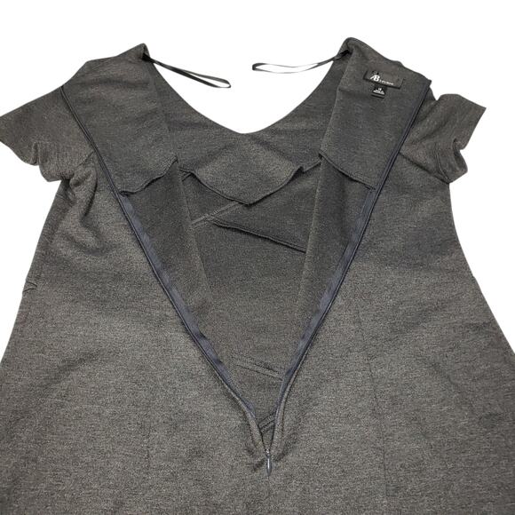 AB Studio Dress 14 Heather Charcoal Stretch Knit Work to Weekend - Picture 8 of 12